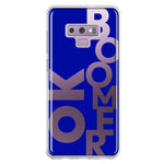 Samsung Galaxy Note 9 Blue Clear Funny Text Quote Ok Boomer Hybrid Protective Phone Case Cover
