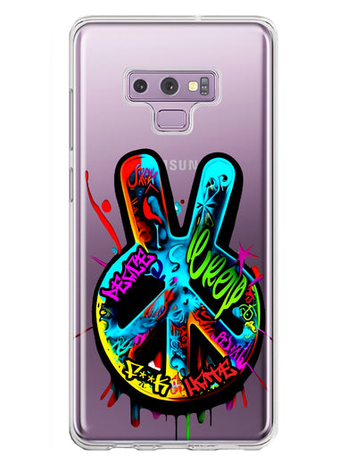 Samsung Galaxy Note 9 Peace Graffiti Painting Art Hybrid Protective Phone Case Cover