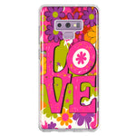 Samsung Galaxy Note 9 Pink Daisy Love Graffiti Painting Art Hybrid Protective Phone Case Cover