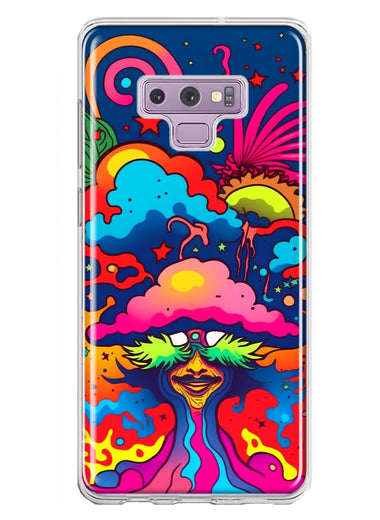 Samsung Galaxy Note 9 Neon Rainbow Psychedelic Trippy Hippie Bomb Star Dream Hybrid Protective Phone Case Cover