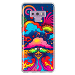 Samsung Galaxy Note 9 Neon Rainbow Psychedelic Trippy Hippie Bomb Star Dream Hybrid Protective Phone Case Cover