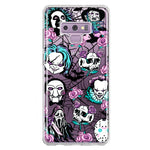 Samsung Galaxy Note 9 Roses Halloween Spooky Horror Characters Spider Web Hybrid Protective Phone Case Cover