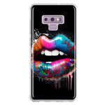 Samsung Galaxy Note 9 Colorful Lip Graffiti Painting Art Hybrid Protective Phone Case Cover