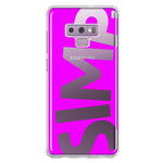 Samsung Galaxy Note 9 Hot Pink Clear Funny Text Quote Simp Hybrid Protective Phone Case Cover