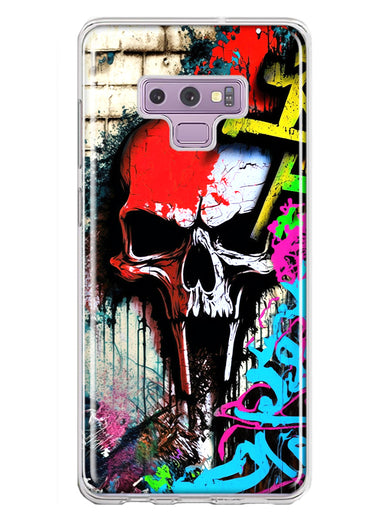 Samsung Galaxy Note 9 Skull Face Graffiti Painting Art Hybrid Protective Phone Case Cover