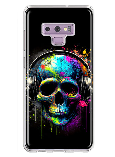 Samsung Galaxy Note 9 Fantasy Skull Headphone Colorful Pop Art Hybrid Protective Phone Case Cover