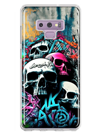 Samsung Galaxy Note 9 Skulls Graffiti Painting Art Hybrid Protective Phone Case Cover