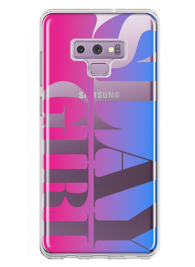 Samsung Galaxy Note 9 Pink Blue Clear Funny Text Quote Slay Girl Hybrid Protective Phone Case Cover