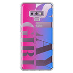 Samsung Galaxy Note 9 Pink Blue Clear Funny Text Quote Slay Girl Hybrid Protective Phone Case Cover