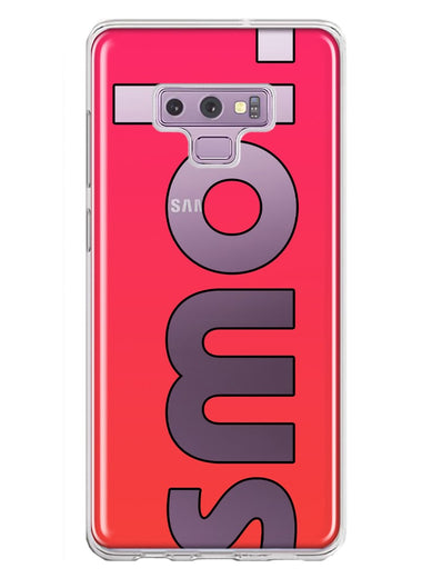 Samsung Galaxy Note 9 Red Pink Clear Funny Text Quote Smol Hybrid Protective Phone Case Cover