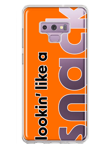 Samsung Galaxy Note 9 Orange Clear Funny Text Quote Snack Hybrid Protective Phone Case Cover