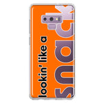 Samsung Galaxy Note 9 Orange Clear Funny Text Quote Snack Hybrid Protective Phone Case Cover