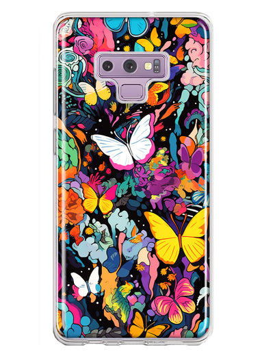 Samsung Galaxy Note 9 Psychedelic Trippy Butterflies Pop Art Hybrid Protective Phone Case Cover