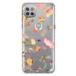 Motorola Moto One 5G Peach Meadow Wildflowers Butterflies Bees Watercolor Floral Hybrid Protective Phone Case Cover
