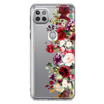 Motorola Moto One 5G Red Summer Watercolor Floral Bouquets Ruby Flowers Hybrid Protective Phone Case Cover
