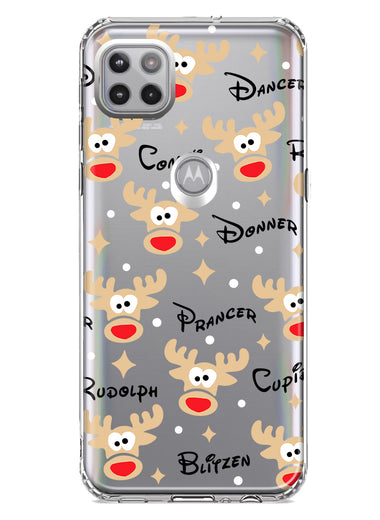 Motorola Moto One 5G Ace Red Nose Reindeer Christmas Winter Holiday Hybrid Protective Phone Case Cover