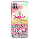 Motorola Moto One 5G Summer Brush Strokes Sunrise Sunburn Sunset Repeat Hybrid Protective Phone Case Cover