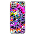 Motorola Moto One 5G Vibrant Pink Purple Tie Dye Summer Leopard Swirl Rainbow Hybrid Protective Phone Case Cover