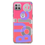 Motorola Moto One 5G Pink Purple Clear Funny Text Quote Boujee Hybrid Protective Phone Case Cover