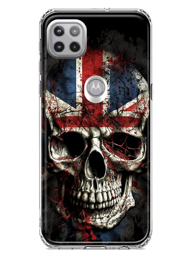 Motorola Moto One 5G British UK Flag Skull Hybrid Protective Phone Case Cover
