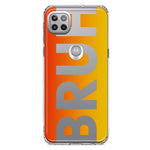 Motorola Moto One 5G Ace Orange Red Clear Funny Text Quote Bruh Hybrid Protective Phone Case Cover