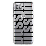 Motorola Moto One 5G Ace Black Clear Funny Text Quote Bussin Hybrid Protective Phone Case Cover