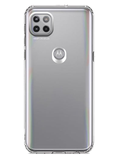 Motorola Moto One 5G Clear Shockproof Heavy Duty Double Layer Dual Hybrid Protective Phone Case Cover