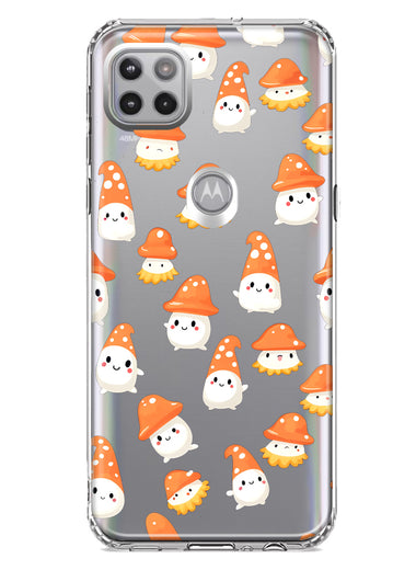 Motorola Moto One 5G Cute Cartoon Mushroom Ghost Characters Hybrid Protective Phone Case Cover