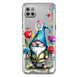 Motorola Moto One 5G Ace Gnome Red Purple Blue Roses Garden Hybrid Protective Phone Case Cover