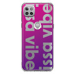 Motorola Moto One 5G Purple Clear Funny Text Quote Issa Vibe Hybrid Protective Phone Case Cover