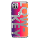 Motorola Moto One 5G Ace Purple Pink Orange Clear Funny Text Quote Low Key Hybrid Protective Phone Case Cover