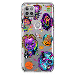 Motorola Moto One 5G Cute Halloween Spooky Horror Scary Neon Characters Hybrid Protective Phone Case Cover