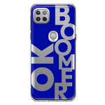 Motorola Moto One 5G Blue Clear Funny Text Quote Ok Boomer Hybrid Protective Phone Case Cover