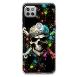 Motorola Moto One 5G Fantasy Paint Splash Pirate Skull Hybrid Protective Phone Case Cover