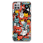 Motorola Moto One 5G Ace Psychedelic Cute Cats Friends Pop Art Hybrid Protective Phone Case Cover