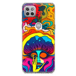 Motorola Moto One 5G Neon Rainbow Psychedelic Trippy Hippie Big Brain Hybrid Protective Phone Case Cover