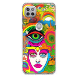 Motorola Moto One 5G Neon Rainbow Psychedelic Trippy Hippie DaydreamHybrid Protective Phone Case Cover