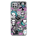 Motorola Moto One 5G Ace Roses Halloween Spooky Horror Characters Spider Web Hybrid Protective Phone Case Cover