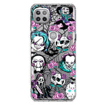 Motorola Moto One 5G Roses Halloween Spooky Horror Characters Spider Web Hybrid Protective Phone Case Cover