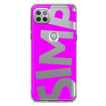 Motorola Moto One 5G Hot Pink Clear Funny Text Quote Simp Hybrid Protective Phone Case Cover