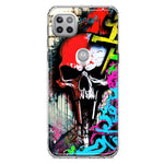 Motorola Moto One 5G Skull Face Graffiti Painting Art Hybrid Protective Phone Case Cover