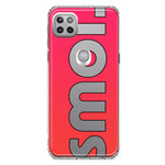 Motorola Moto One 5G Red Pink Clear Funny Text Quote Smol Hybrid Protective Phone Case Cover