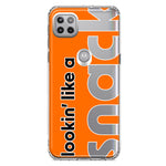 Motorola Moto One 5G Orange Clear Funny Text Quote Snack Hybrid Protective Phone Case Cover
