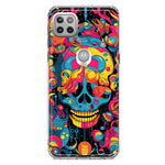 Motorola Moto One 5G Psychedelic Trippy Death Skull Pop Art Hybrid Protective Phone Case Cover