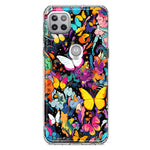 Motorola Moto One 5G Ace Psychedelic Trippy Butterflies Pop Art Hybrid Protective Phone Case Cover