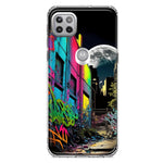 Motorola Moto One 5G Ace Urban City Full Moon Graffiti Painting Art Hybrid Protective Phone Case Cover