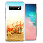 Samsung Galaxy S10 Plus Beach Shell Design Double Layer Phone Case Cover