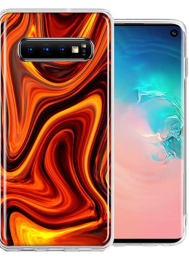 Samsung Galaxy S10 Fire Abstract Design Double Layer Phone Case Cover
