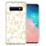 Samsung Galaxy S10 Plus Gold Marble Design Double Layer Phone Case Cover