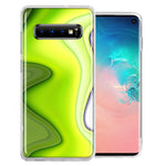 Samsung Galaxy S10 Plus Green White Abstract Design Double Layer Phone Case Cover